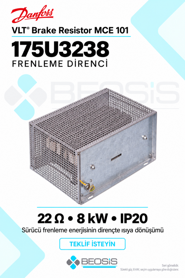 Danfoss 175U3238 VLT MCE 101 22 Ohm 8 kW IP20 Frenleme Direnci