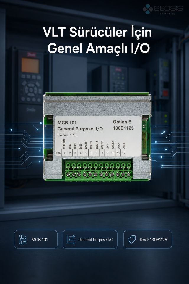 Danfoss VLT Genel Amaçlı I/O MCB 101 Opsiyon Kartı Kaplamasız