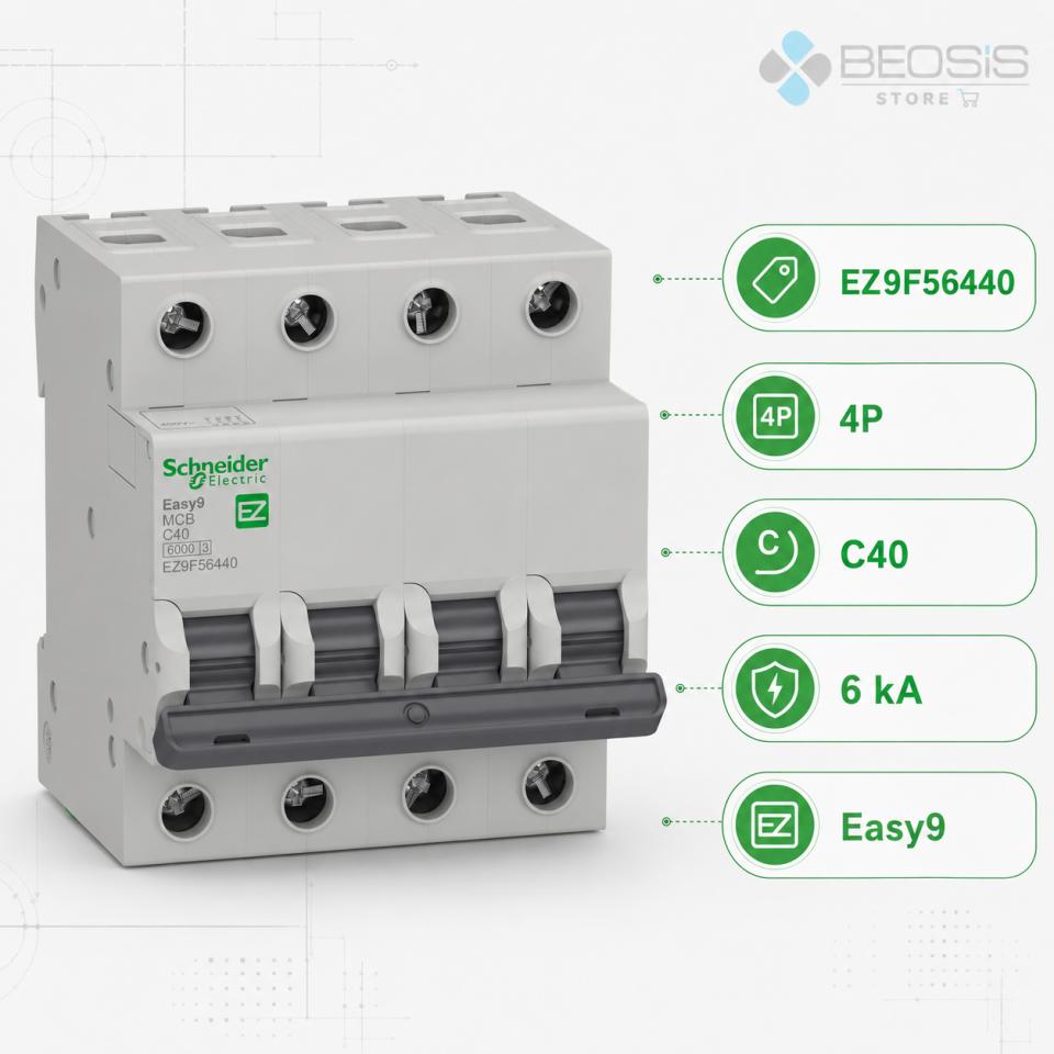 Schneider Electric Easy9 EZ9F56440 4P C40 6kA Otomatik Sigorta