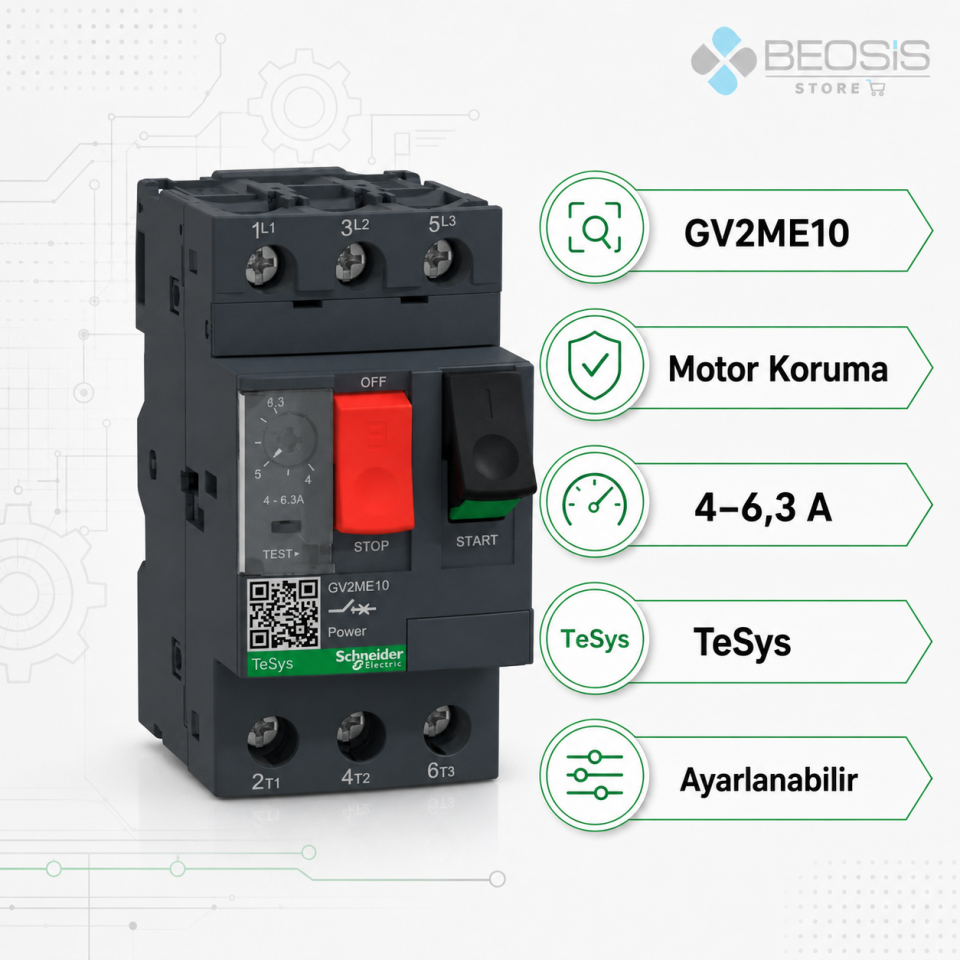 Schneider Electric TeSys GV2ME10 Motor Koruma Şalteri 4-6.3A