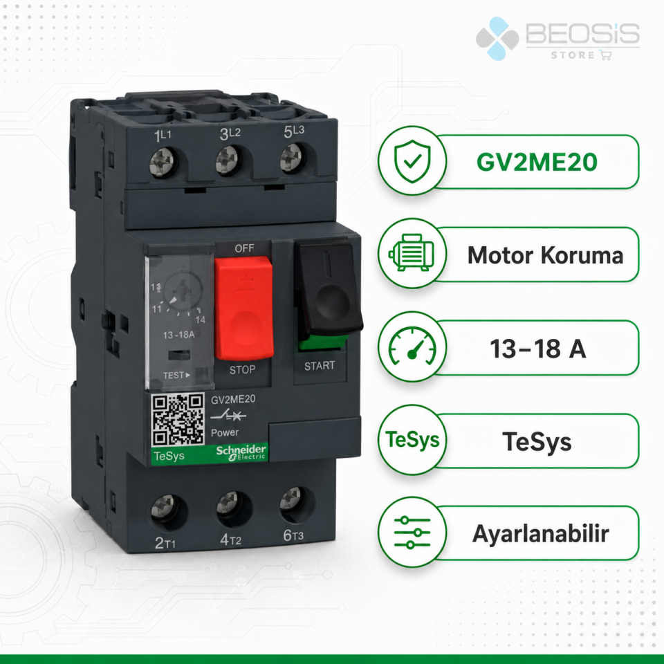 Schneider Electric TeSys GV2ME20 Motor Koruma Şalteri 13-18A