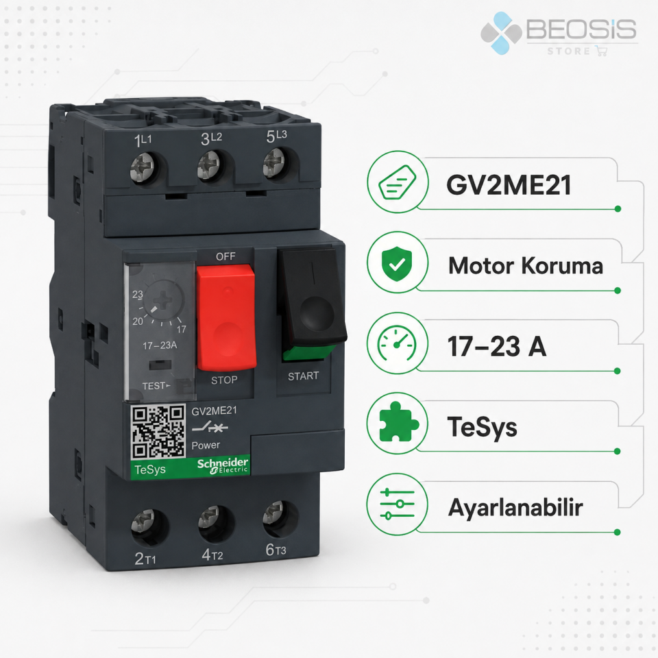 Schneider Electric TeSys GV2ME21 Motor Koruma Şalteri 17-23A