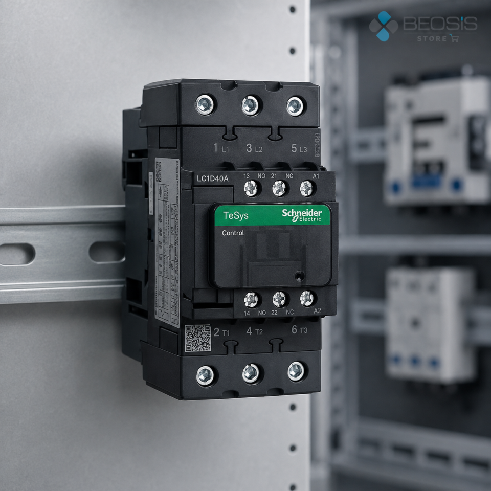 Schneider Electric TeSys D LC1D40AM7 3P 40A 18.5kW 220VAC Bobin Güç Kontaktörü