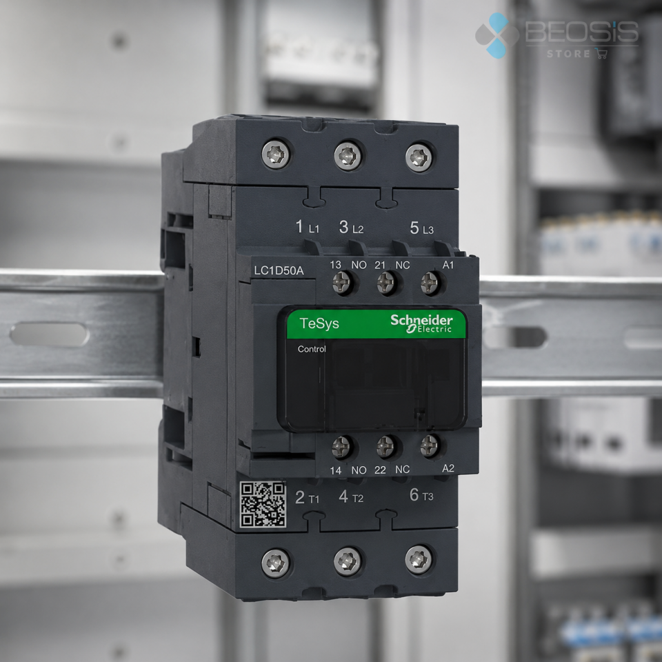 Schneider Electric TeSys D LC1D50AM7 3P 50A 22kW 220VAC Bobin Güç Kontaktörü