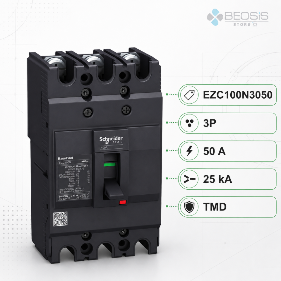 Schneider Electric EasyPact EZC100N3050 TMD 3P 50A 25kA Kompakt Şalter