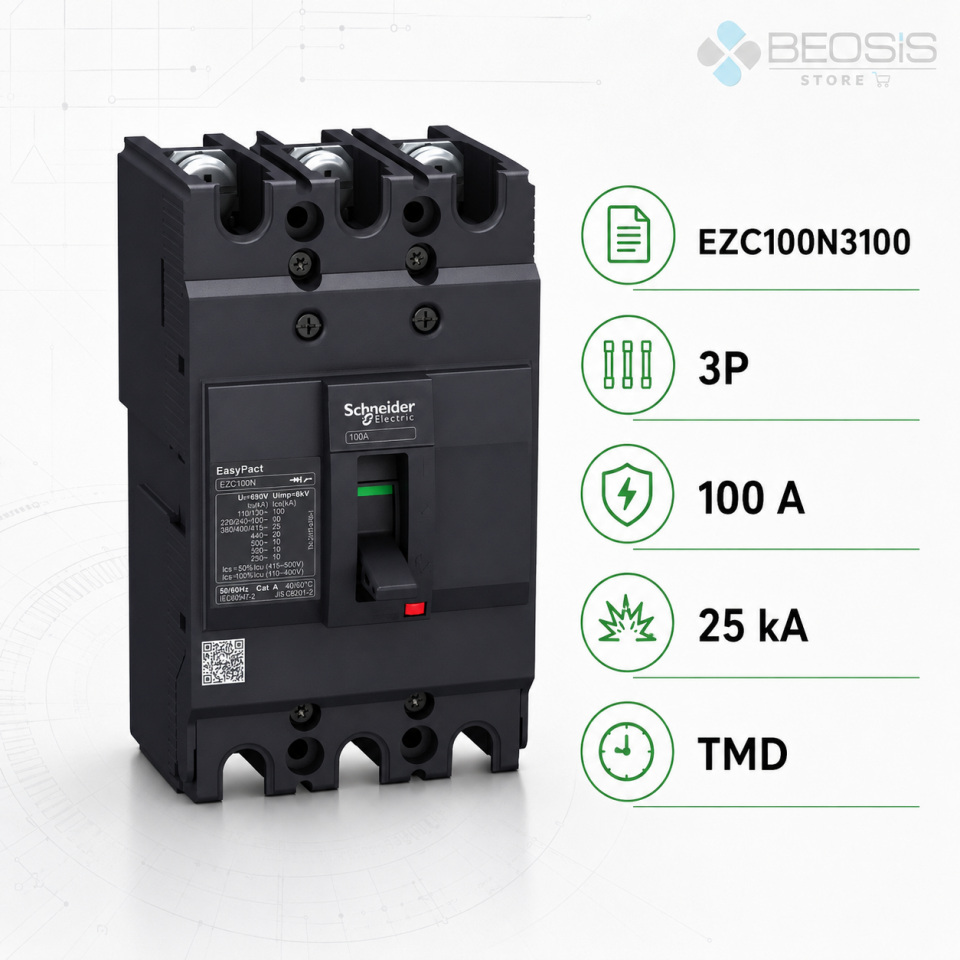 Schneider Electric EasyPact EZC100N3100 TMD 3P 100A 25kA Kompakt Şalter