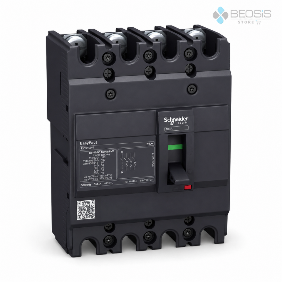 Schneider Electric EasyPact EZC100N4063 TMD 4P 63A 15kA Kompakt Şalter