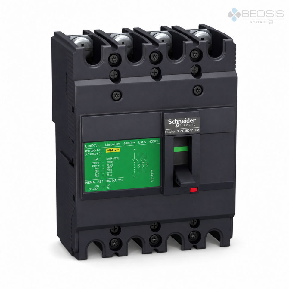Schneider Electric EasyPact EZC100N4080 TMD 4P 80A 15kA Kompakt Şalter