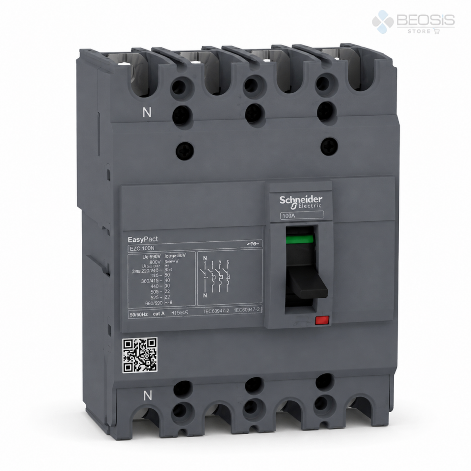 Schneider Electric EasyPact EZC100N4100 TMD 4P 100A 15kA Kompakt Şalter