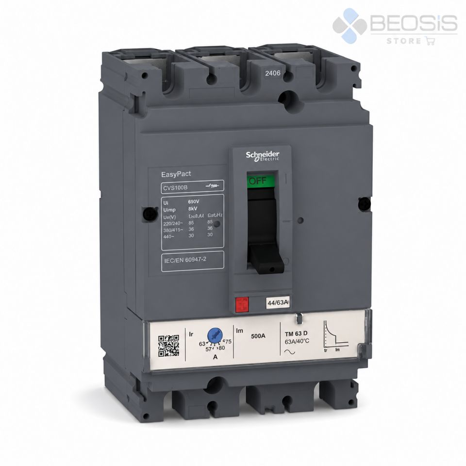 Schneider Electric EasyPact LV510306 CVS100B TMD 3P 80A 25kA Kompakt Şalter