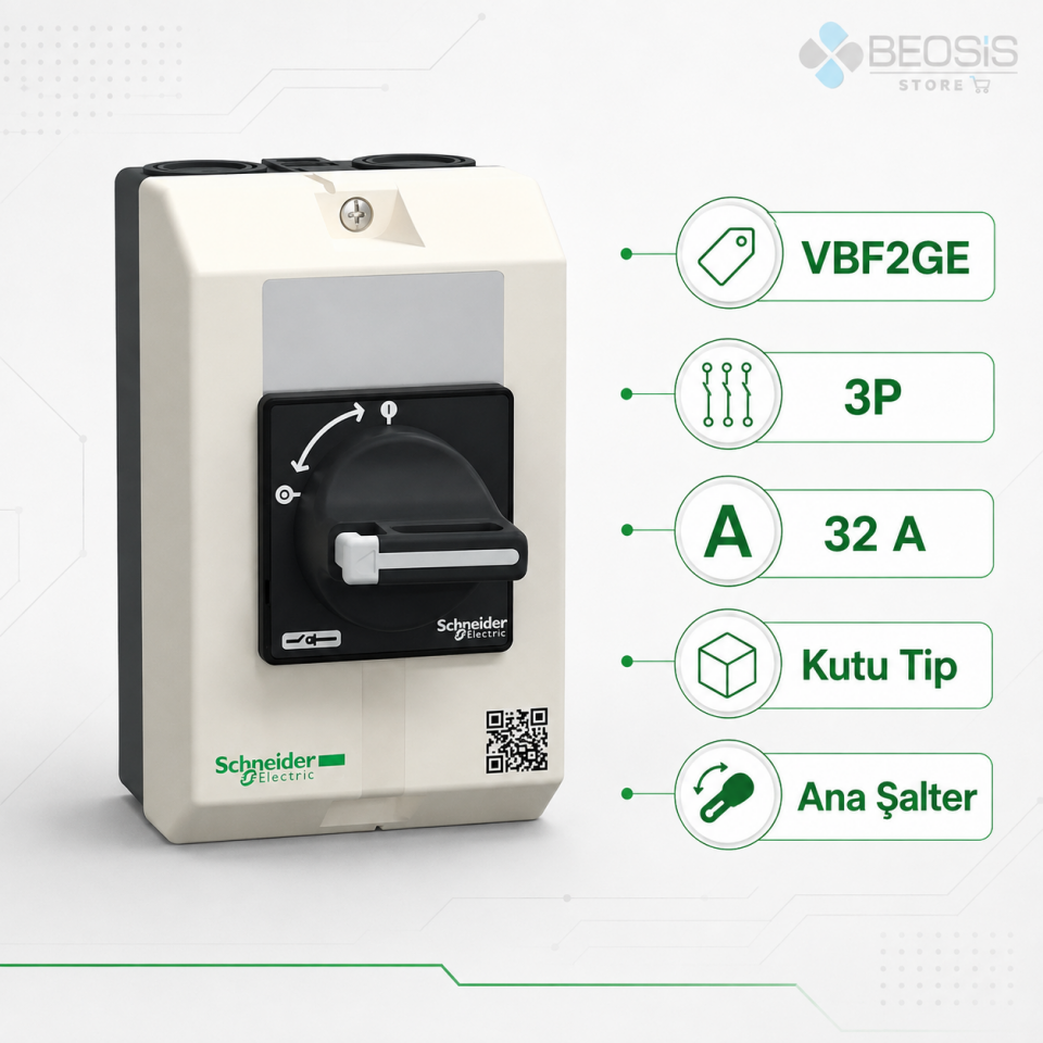 Schneider Electric TeSys Vario VBF2GE Kutu Tip 3P 32A IP65 Ana Şalter