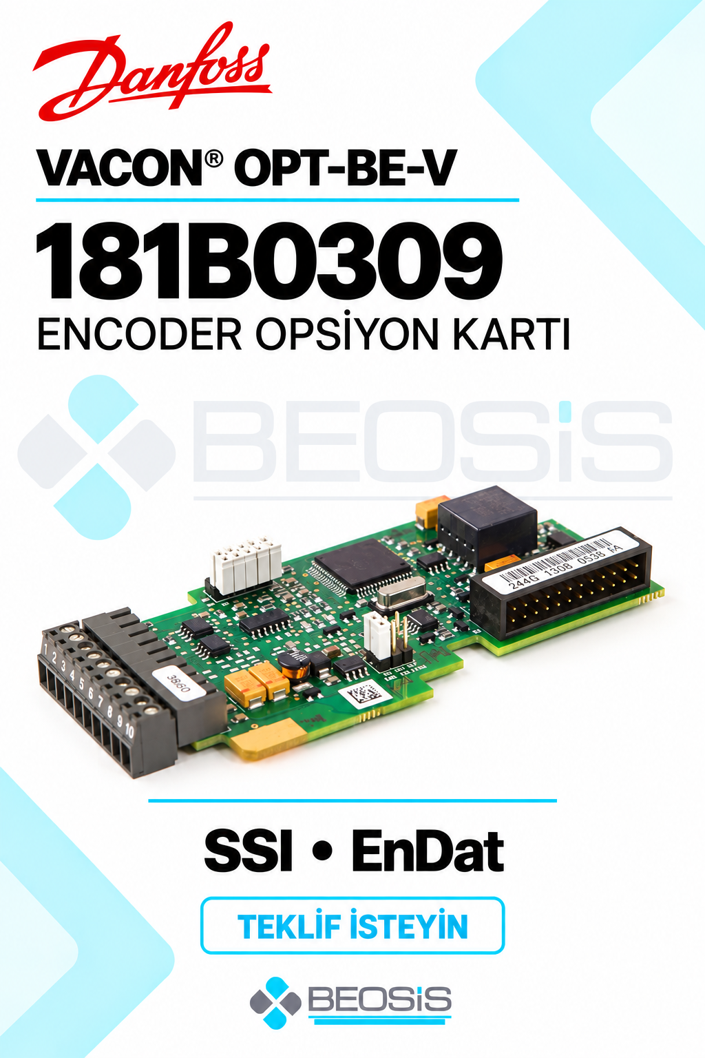 Danfoss 181B0309 VACON OPT-BE-V SSI ve EnDat Encoder Opsiyon Kartı