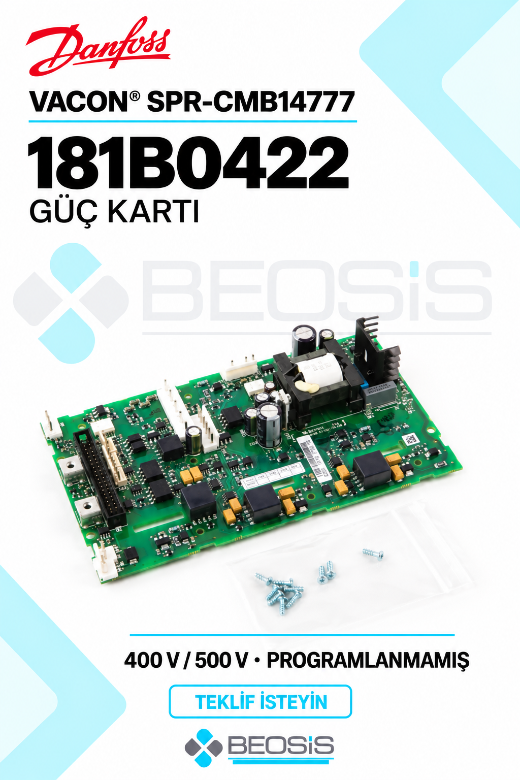 Danfoss 181B0422 VACON SPR-CMB14777 400 V 500 V Programlanmamış Güç Kartı