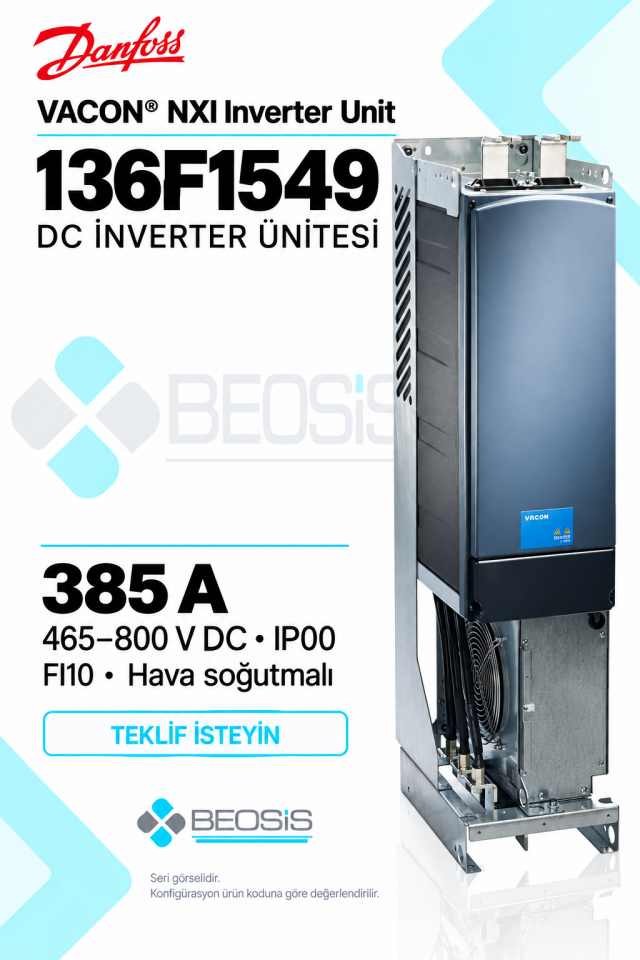 Danfoss 136F1549 VACON NXI 385 A 465–800 V DC IP00 DC İnverter Ünitesi
