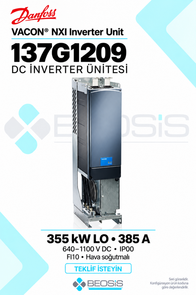Danfoss 137G1209 VACON NXI 355 kW LO 640–1100 V DC IP00 DC İnverter Ünitesi