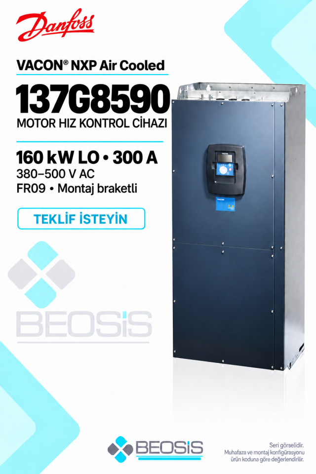 Danfoss 137G8590 VACON NXP 160 kW LO 380–500 V Montaj Braketli Motor Hız Kontrol Cihazı