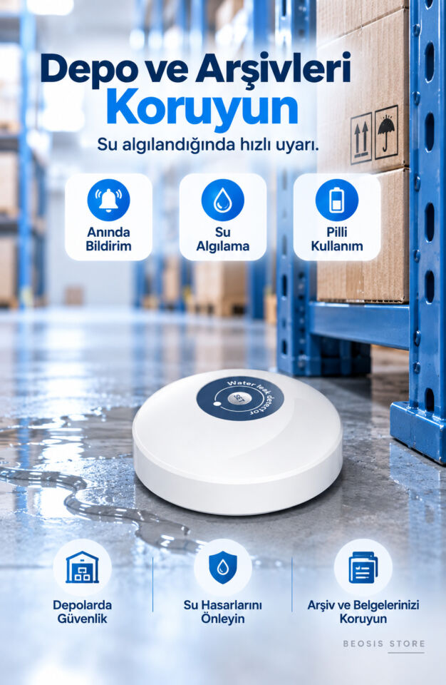 WiFi Su Baskını ve Kaçak Sensörü (Fonri, Tuya, Smart Life, Google Assistant, Amazon Alexa Destekli)