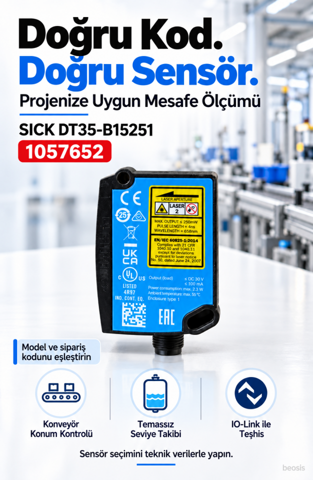 SICK DT35-B15251 lazer mesafe sensörü 1057652