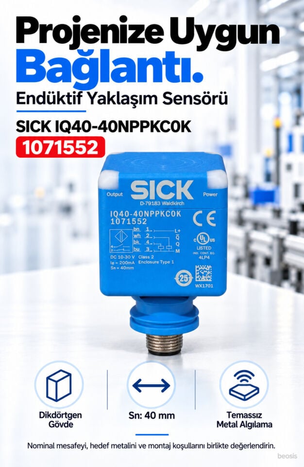 SICK IQ40-40NPPKC0K dikdörtgen endüktif yaklaşım sensörü 1071552
