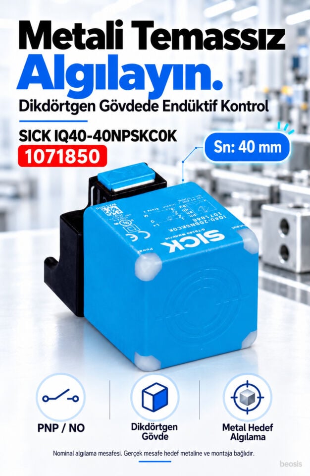 SICK IQ40-40NPSKC0K dikdörtgen endüktif yaklaşım sensörü 1071850