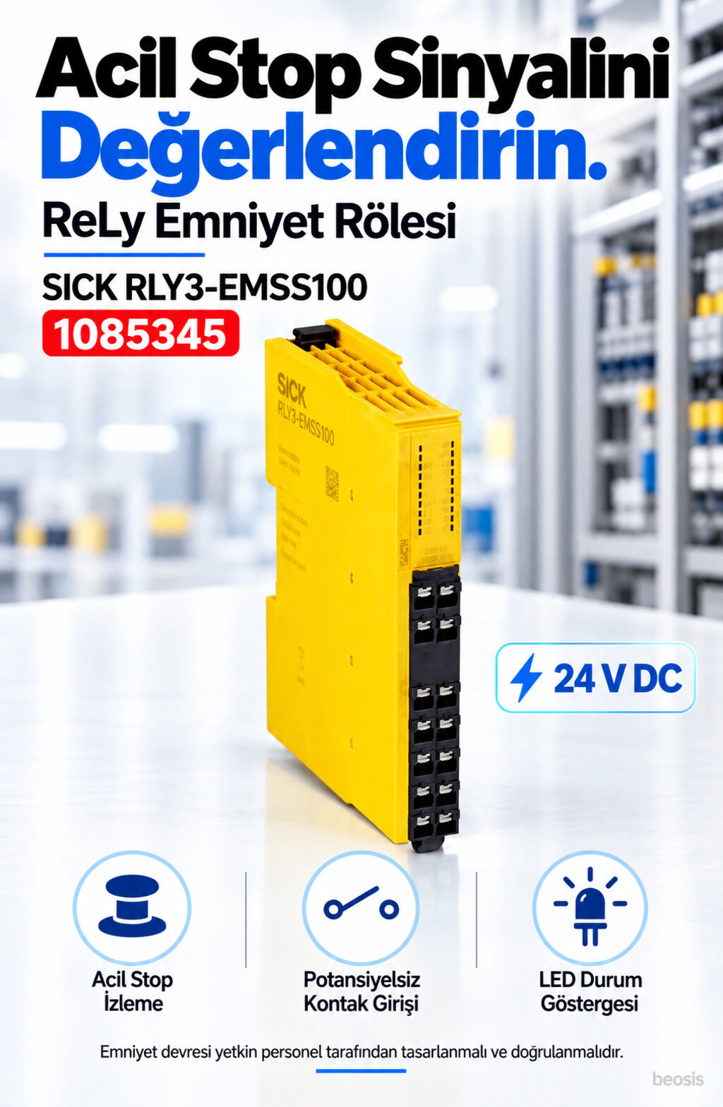 SICK RLY3-EMSS100 emniyet rölesi 1085345