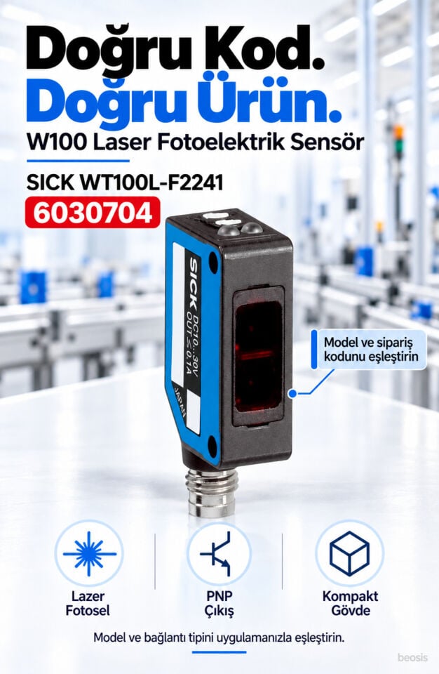 SICK WT100L-F2241 lazer cisimden yansımalı fotosel 6030704