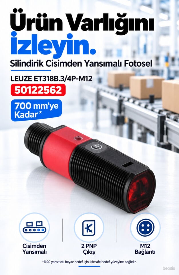 Leuze ET318B.3/4P-M12 enerjik cisimden yansımalı fotosel 50122562