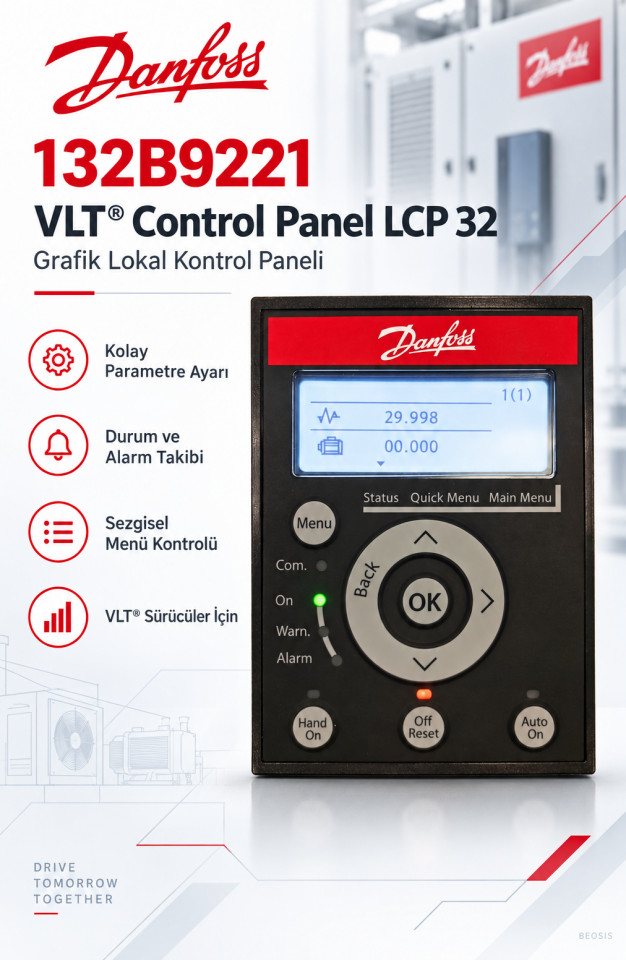 Danfoss 132B9221 VLT LCP 32 Grafik Lokal Kontrol Paneli – FC-101 / FC-111 / FC-131