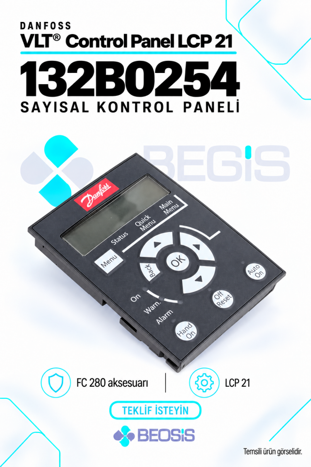 Danfoss 132B0254 VLT Control Panel LCP 21 Sayısal Kontrol Paneli – FC 280
