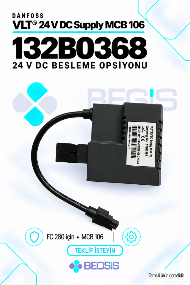 Danfoss 132B0368 VLT 24 V DC Supply MCB 106 Besleme Opsiyonu – FC 280
